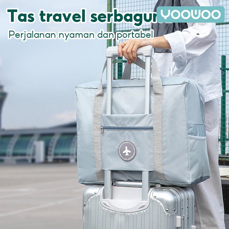 YooWoo Tas travel besar lipat hand carry anti air Travel fold bag waterproof koper organizer 2 lapis