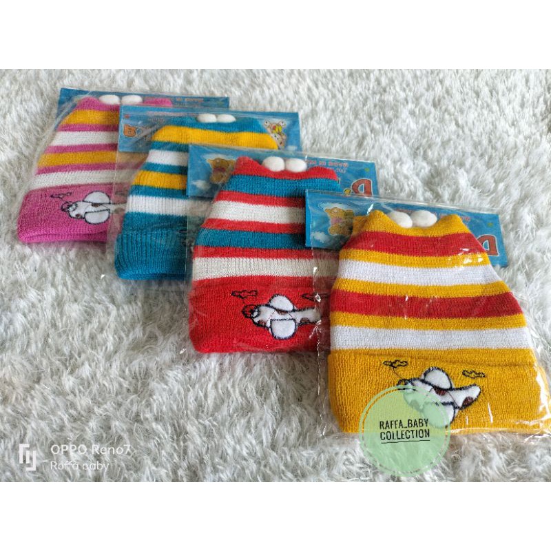 Topi rajut bayi salur bordir