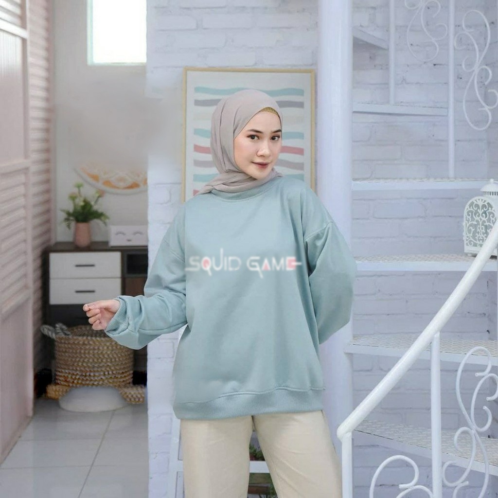 SWEATER SQU1DDE G4M3 OVERSIZE - SWEATER WANITA OBLONG BAHAN BABYTERRY