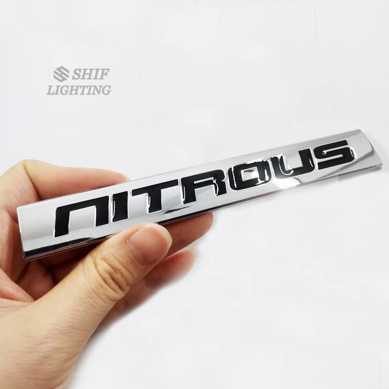 1pc Stiker Emblem Nitrous Bahan Metal Untuk Fender Samping Mobil Nitrous