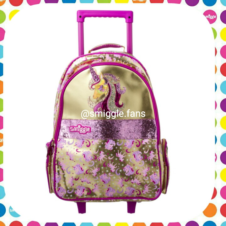 Smiggle Trolley Unicorn Gold Backpack