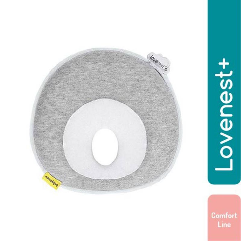 Babymoov Lovenest Plus Grey &amp; Fresh Mozaic Head Pillow - Baby Moov Lovenest+ Bantal Peyang Bayi 0-12Bulan