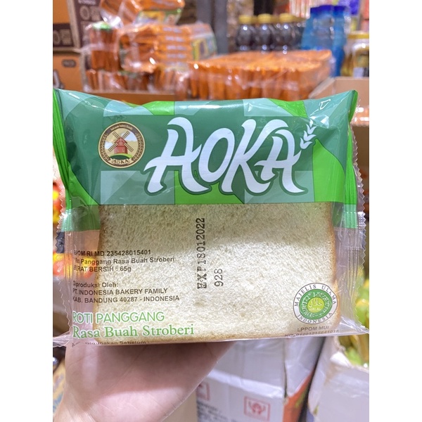 Roti panggang aoka 7 varian rasa-Strawberry