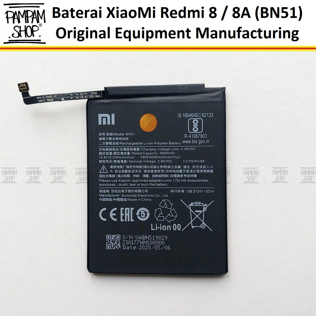 Baterai XiaoMi BN51 Redmi 8 8A Pro Original OEM Batre Batrai Battery Xiao Mi BN 51 HP Ori