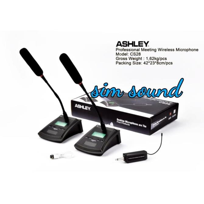 MIC PODIUM MEJA ASHLEY CS28 WIRELESS MICROPHONE CS 28 ORIGINAL