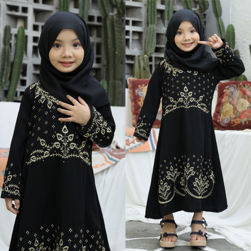 Gallery Exclusive Abaya Anak Hitam Gamis Bordir Turkey Hawa 155