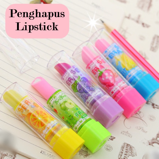 [ORGM] Penghapus Unik Lucu Model Lipstick Buah Warna Warni Souvenir Goodie Bags