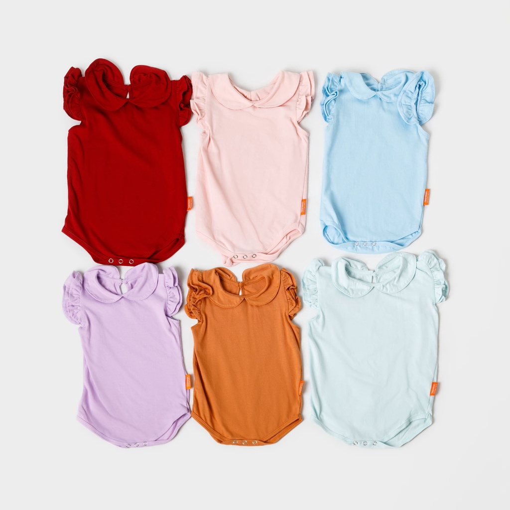 Kottonville - Setelan Baju Anak Bayi Michi Ruffle Sleeves Bodysuits (0-2 yrs) Laki-laki dan Perempuan-1