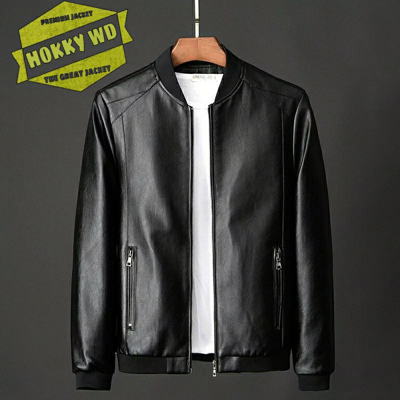 JAKET PRIA BOMBER SEMI KULIT TRENDY