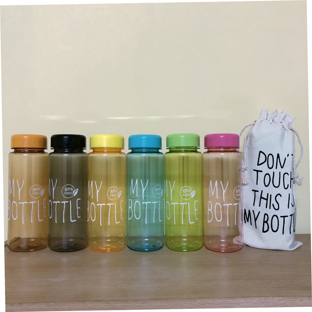 1 KILO ISI 10PCS MY BOTTLE BENING WARNA / MY BOTTLE Transparan Infuser water-SARUNG BLACU