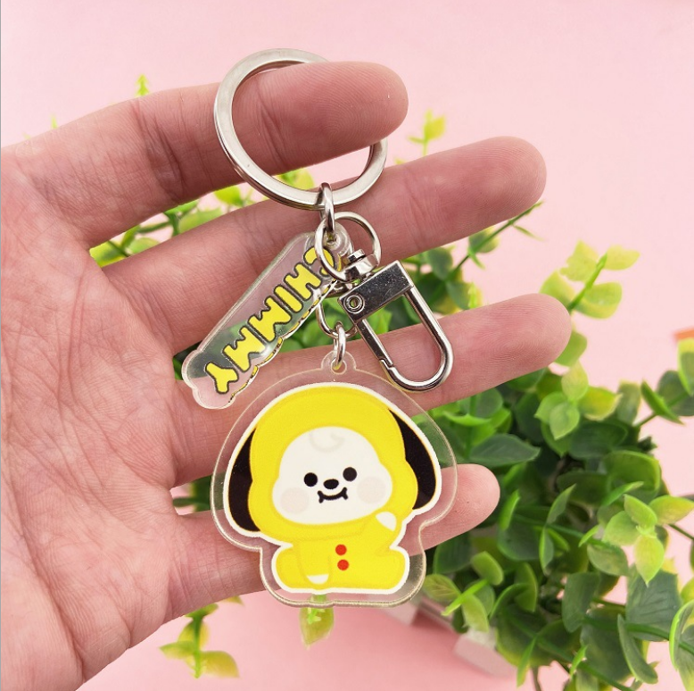 KPOP BTS BT21 TATA COOKY CHIMMY Cartoon Acrylic Keychain