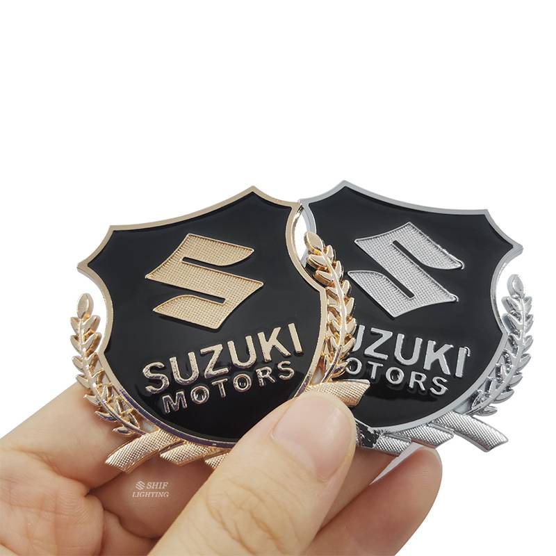 2 X Metal SUZUKI MOTORS Logo Car Auto Side Window Decorative Emblem Badge Sticker Decal For SUZUKI