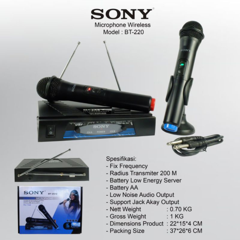 Mic Wireless Sony Bt220 Baru