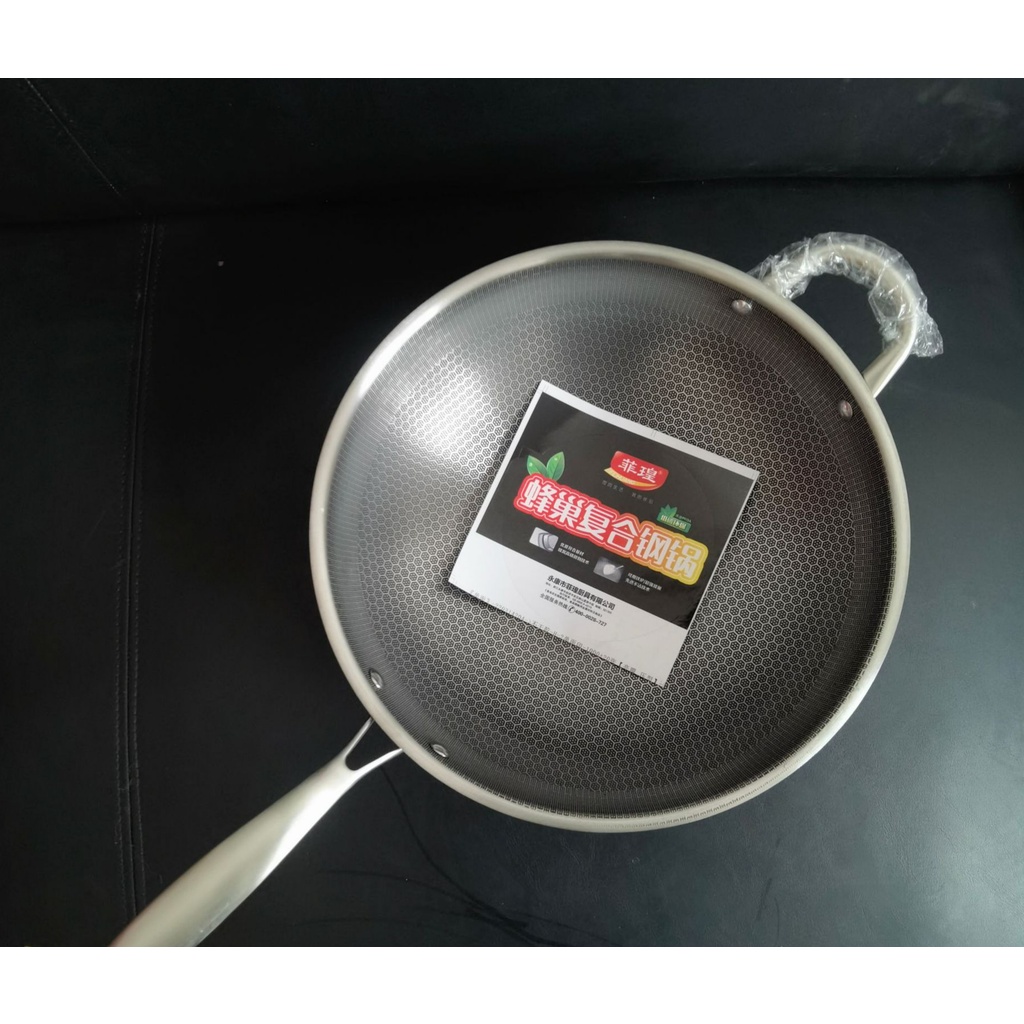 Stainless Steel Pot Non-stick Wok Rumah Tangga Yang Tidak Dilapisi Sarang Lebah Asam-Gratis Elektromagnetik Kompor Gas Pot