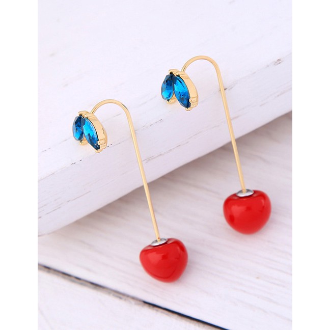 LRC Anting Tusuk Fashion Color Diamond Stud Earrings F50777