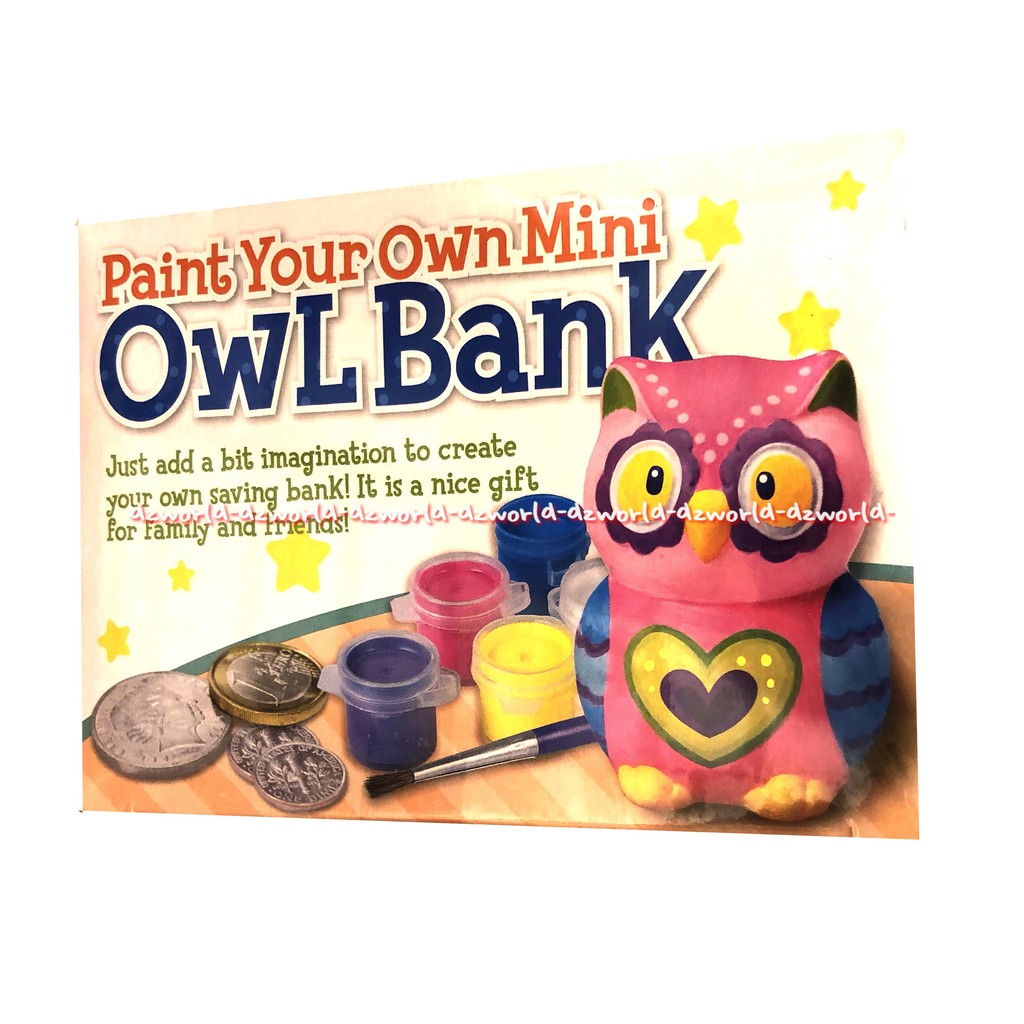 Paint Your Own Mini Owl Bank Menghias Celengan Burung Hantu 4M