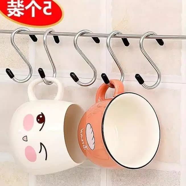 Gantungan S Serbaguna Stainless - Hook S stenlis Hooks Kapstok geser Gantungan dapur kamar mandi kait Cantolan Hanger Stenlis multifungsi