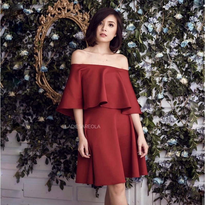 Sabrina dress pesta wanita dress off shoulder gown gaun party big size jumbo ukuran besar dress kond