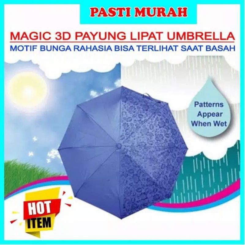 Payung lipat magic 3D umbrella 3 Dimensi AJAIB