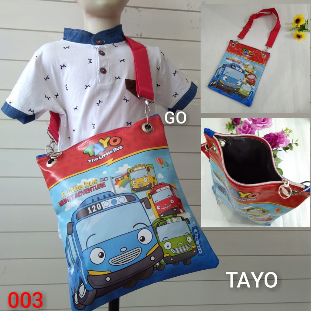 gos TAS TOTE BAG ANAK Tas Slempang Samping Motif Kartun Anak Laki Perempuan