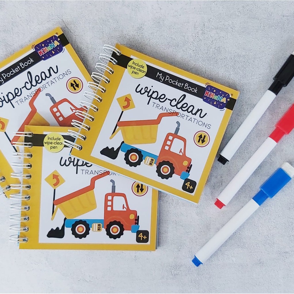 

Kikona My Pocket Book Wipe Clean - TRANSPORTATION (termasuk spidol)