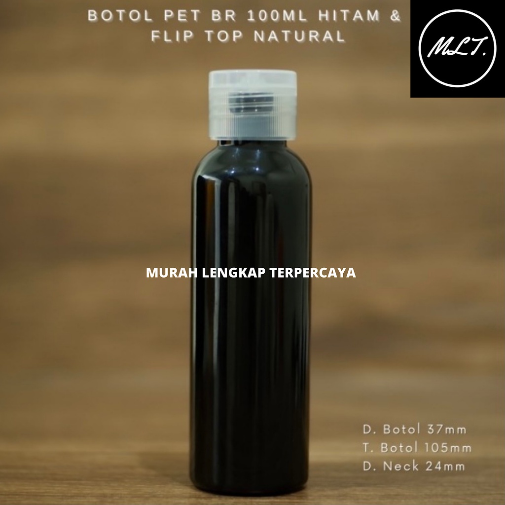 BOTOL FLIPTOP 100ML HITAM FLIPTOP NATURAL