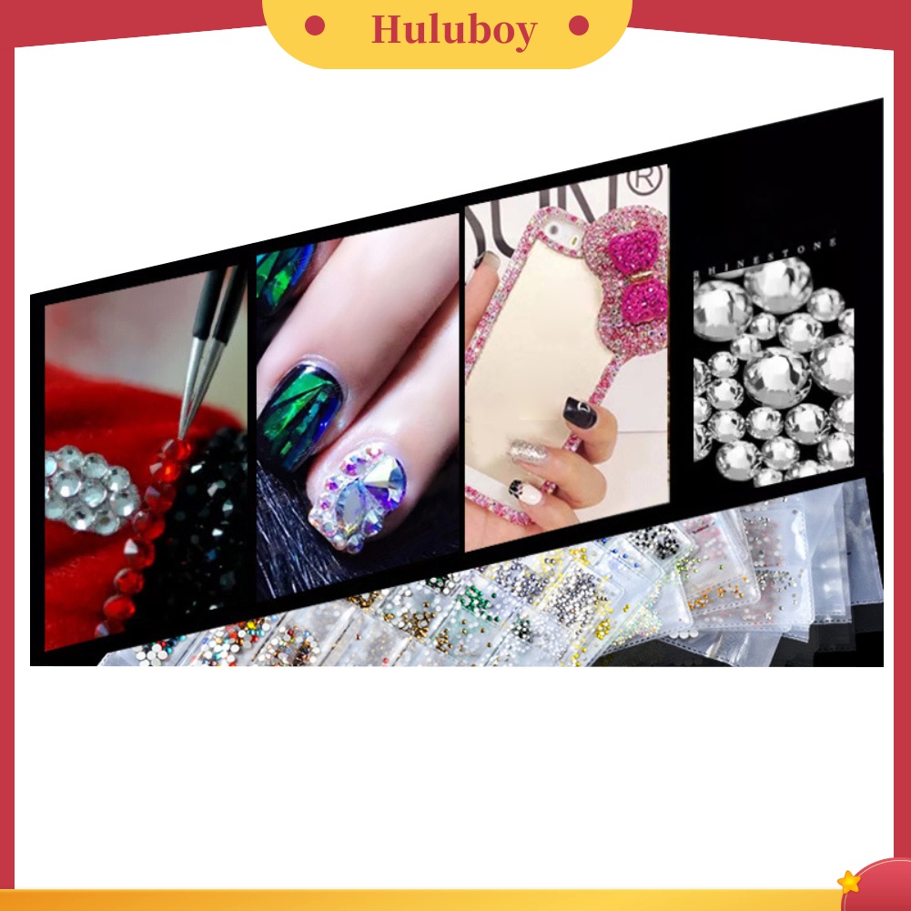 Huluboy Huluboy♡ Payet Glitter Berlian Imitasi 6 Ukuran Untuk Dekorasi Manicure