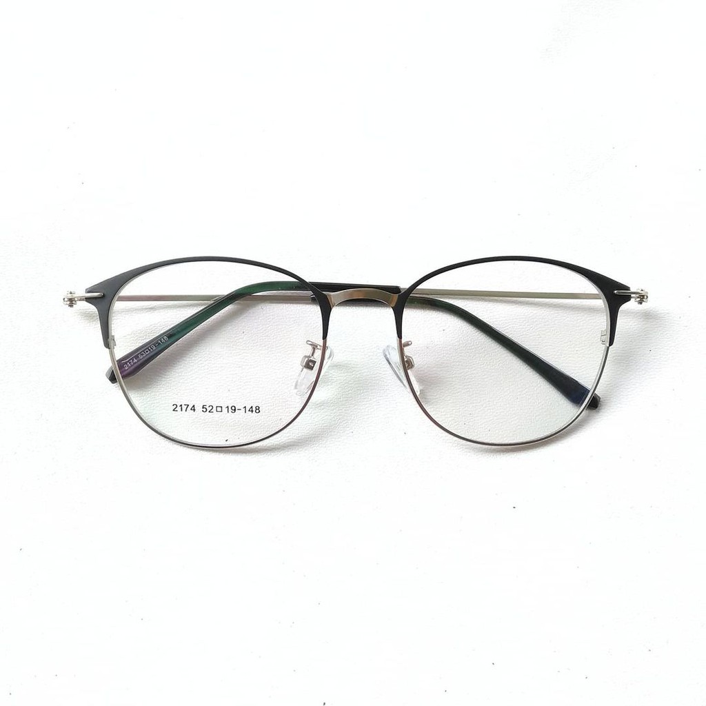 Frame Oval Metal Black Silver 2174