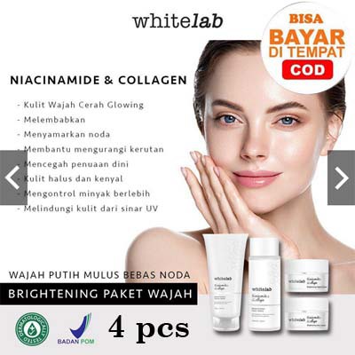 [4 pcs ] Whitelab Brightening Paket Wajah LENGKAP