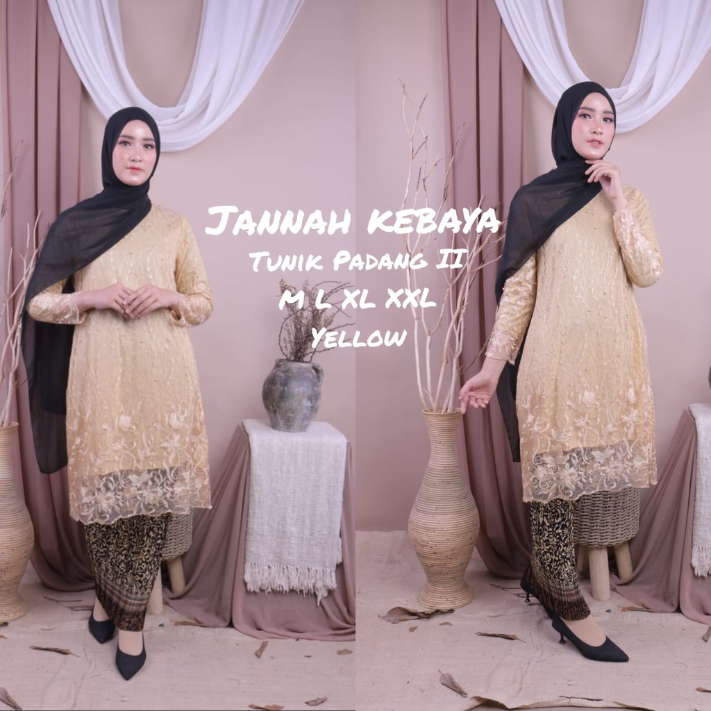 Kebaya Tulle Tunik Padang 2 Stelan Rok Plisket