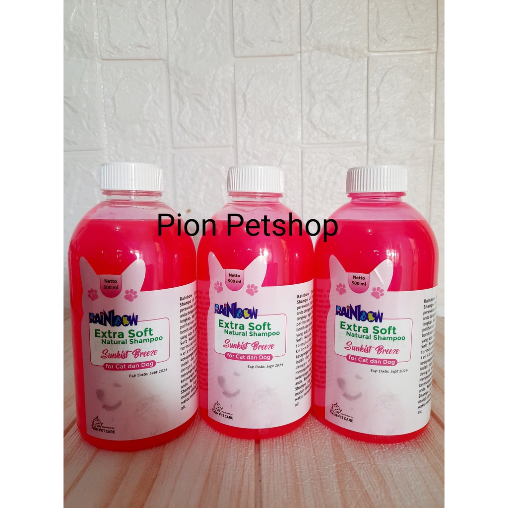 Rainbow Extra Soft Natural Shampo For Cat and Dog 500ml Tutup Ulir