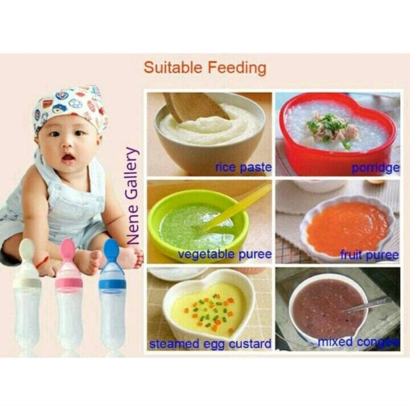 Botol Dot Silicone Sendok Makan Bayi