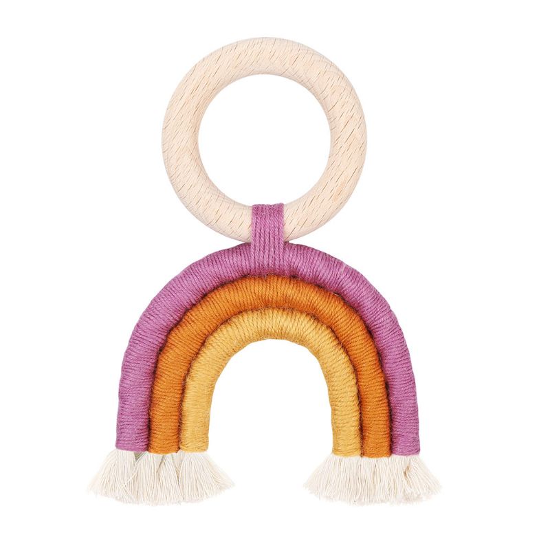 Mary Mainan Teether Kayu Organik Warna Pelangi Untuk Bayi