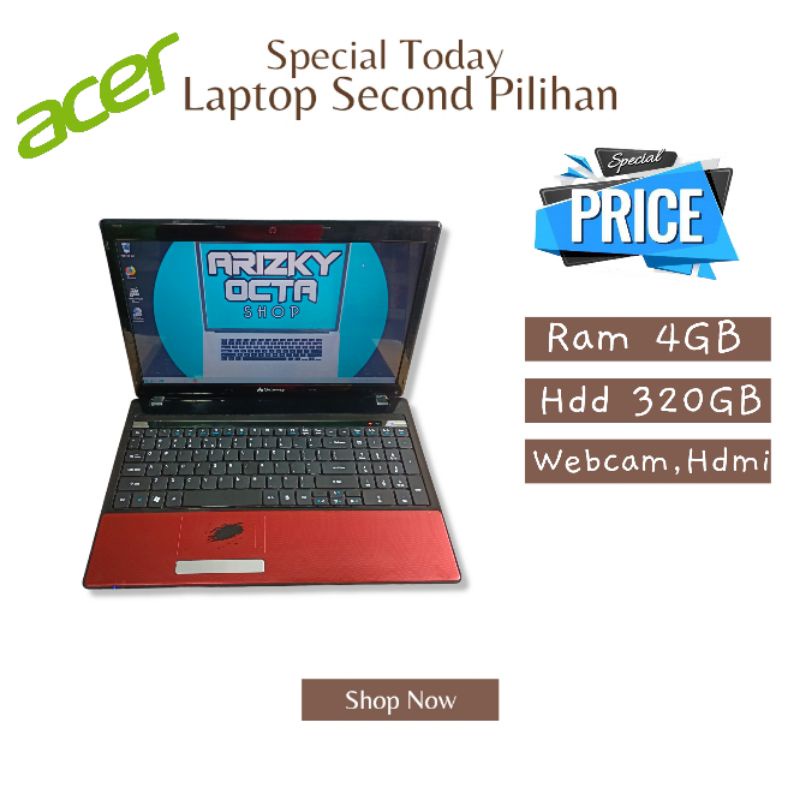 Jual Laptop Gateway NV53A AMD Phenom II Ram 4GB HDD 320GB VGA ATI Radeon Numpad Keyboard DVD Webcam