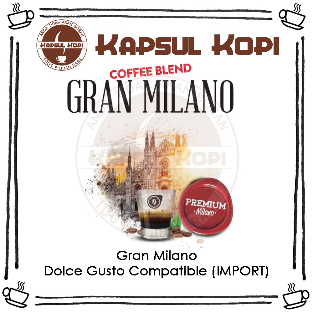 

Gran Milano Ecer KapsulKopi Impor Dolce Gusto Compatible Coffee Capsule