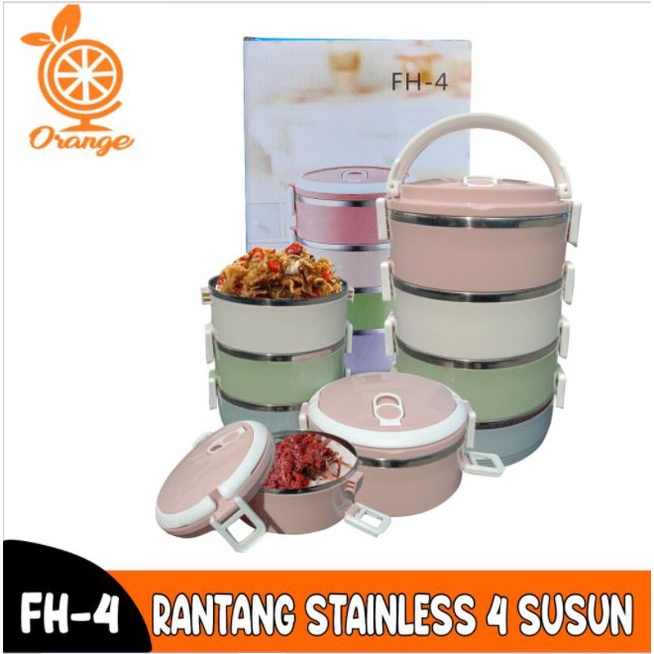 COD Promo Termurah Rantang Stainless 3 Dan 4 Susun tahan panas kedap udara tetap Awet Worldhome66