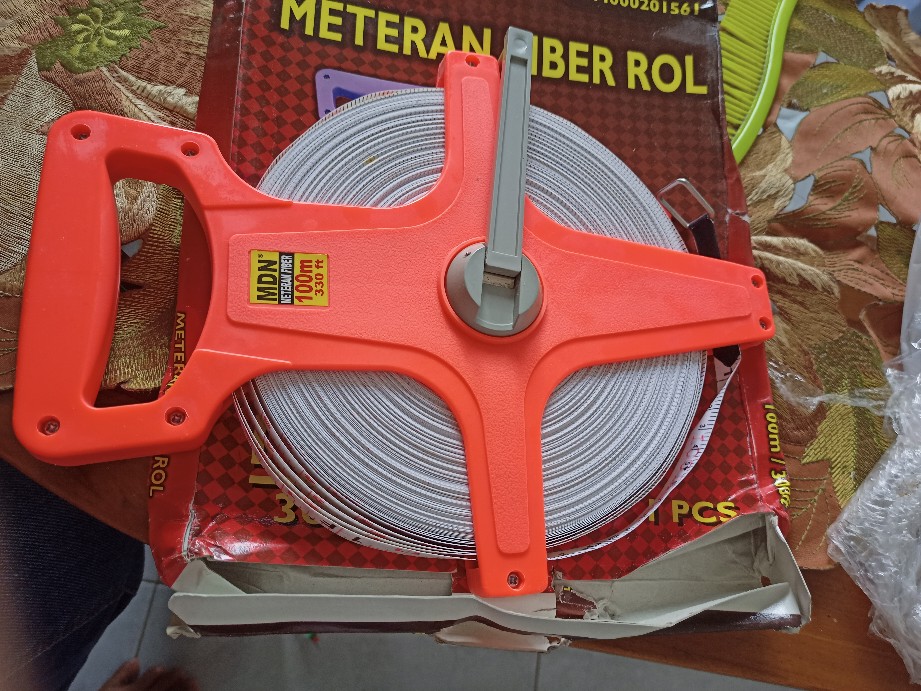 Mg   Meteran Tancap / Meteran Tanah 100 M Meteran Roll Fiber Glass 330ft Alat Ukur Tusuk Panjang