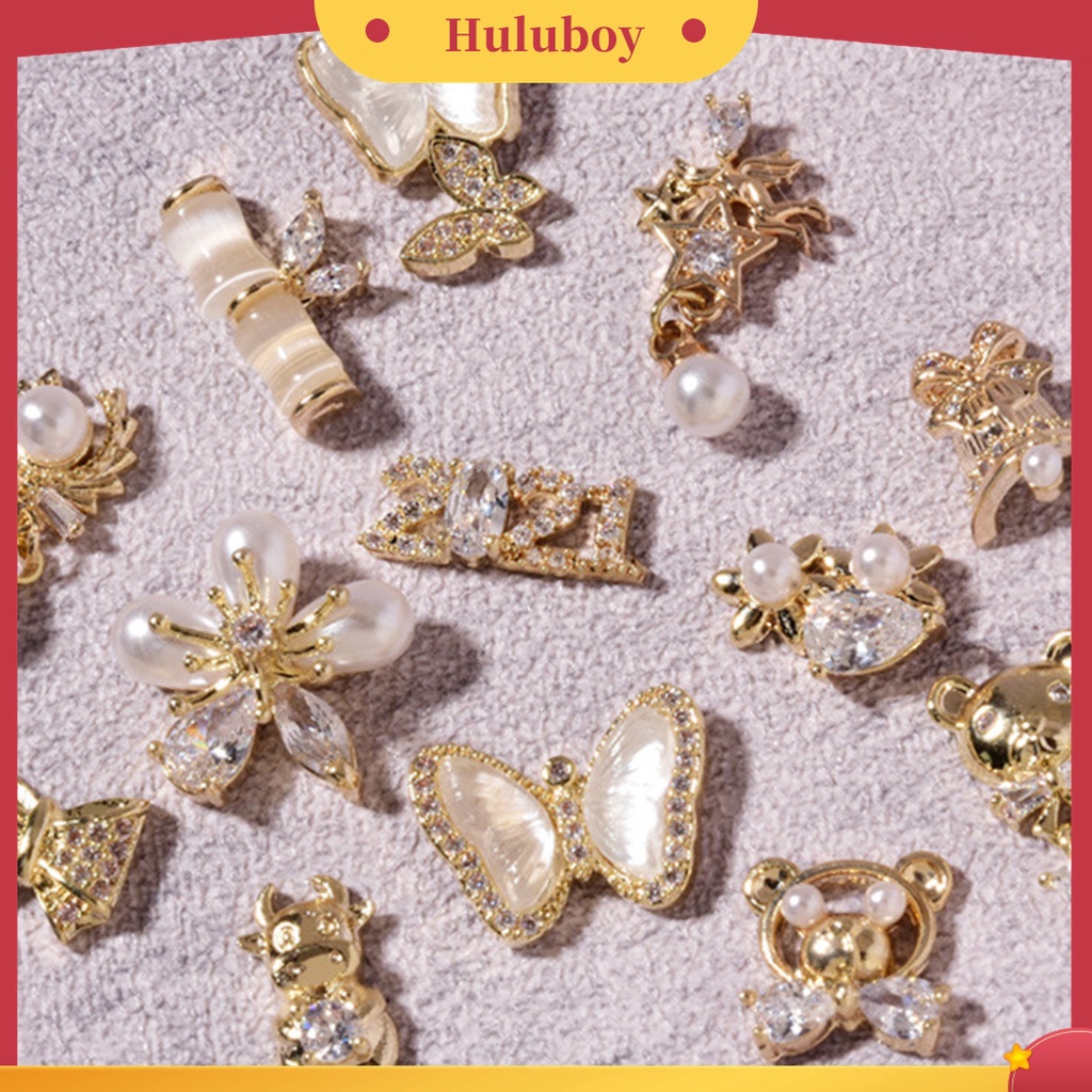 Huluboy Huluboy♡ Butterfly Berlian Imitasi Bentuk Kupu-Kupu Untuk Dekorasi Nail Art