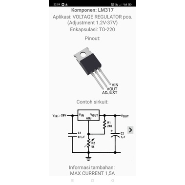 IC LM317T 1.2V-37v 1.5A LM317 Adjustable Voltage Regulator DC