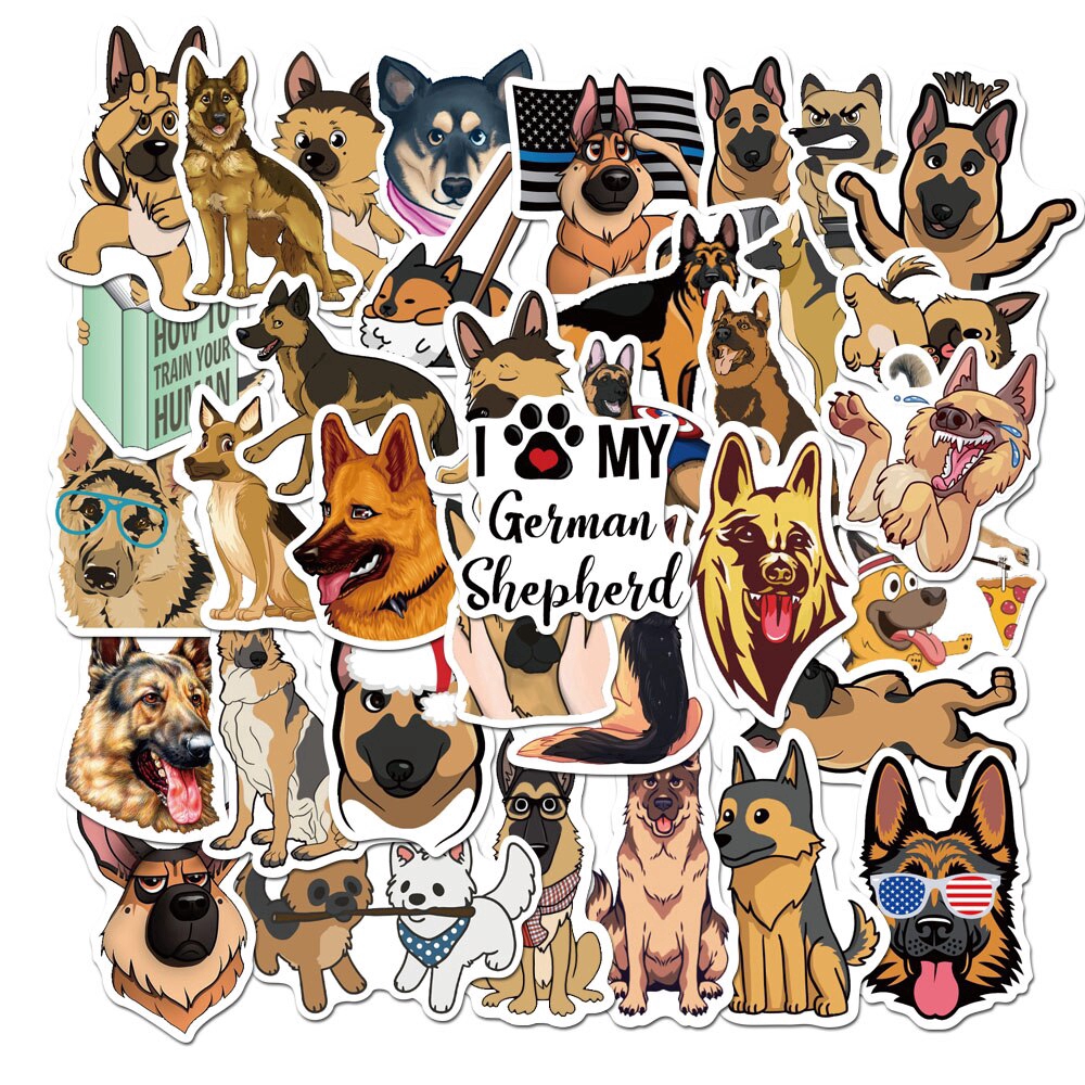 50 German Corgi Shepherd Luggage Trolley Case Laptop Graffiti Stickers Cartoon Series Waterproof Stickers