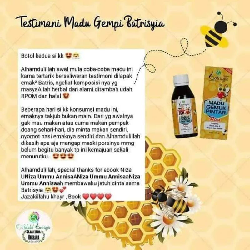 MADU GEMPI ATASI ANAK GTM/ MADU ANAK GEMUK PINTAR/PENGGEMUK BADAN ANAK/MADU PENAMBAH NAFSU MAKAN ANAK/NUTRISI VITAMIN ANAK