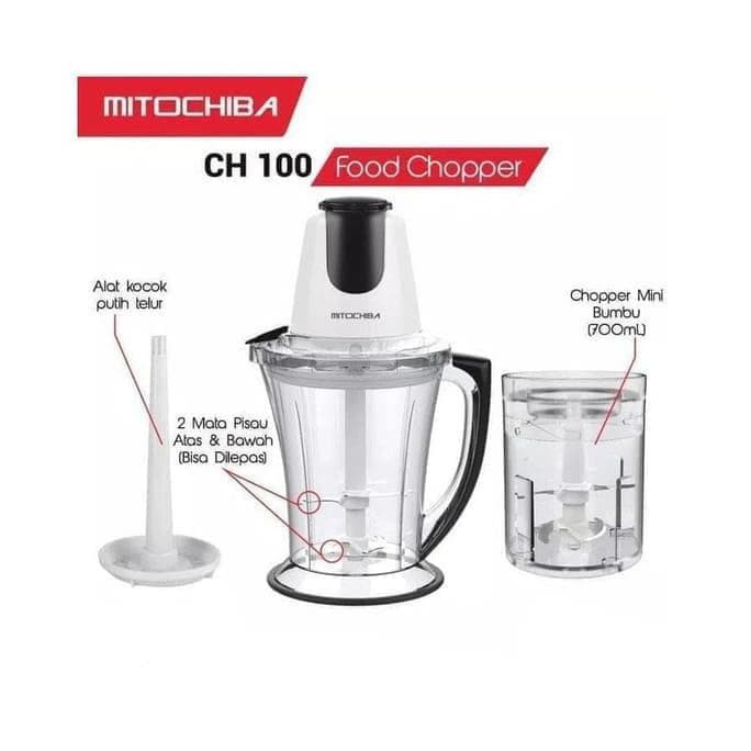 Food Chopper Mitochiba CH-100 1,5 Liter 5 in 1 Garansi Resmi