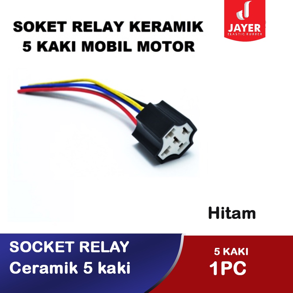 Socket Relay Keramik Hitam / Socket  Relay Keramik 5 Kaki Hitam