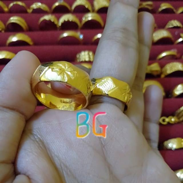 Cincin wajik lapis emas 24 karat