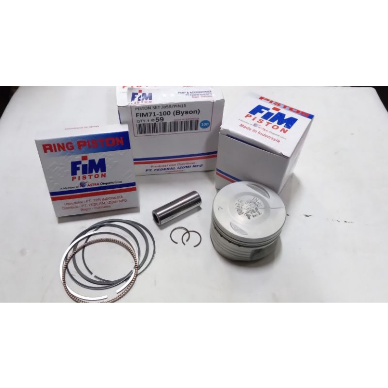 Piston seher kit byson oversize 100 original fim