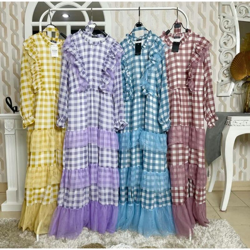 gamis kotak simetris (busui) by meijiwang