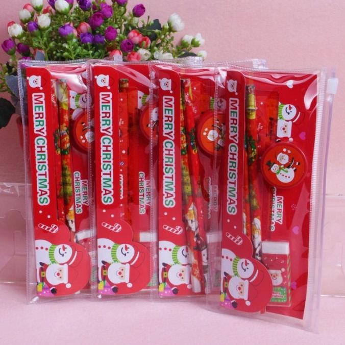 

5 Pcs Pak Alat Tulis Rautan Pensil Motif Natal Untuk Hadiah Sekolah