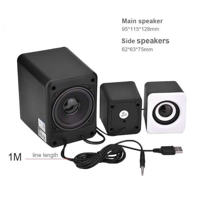 Speaker Stereo 2.1 with Subwoofer &amp; USB Power Murah Jernih Original / Speaker Multimedia Satelite Stereo dengan Subwoofer / Speaker Colok Charger HP Powerbank Laptop / Spiker Murah Suara Kencang Keras Bagus Treble Bass / Sound Pengeras Suara