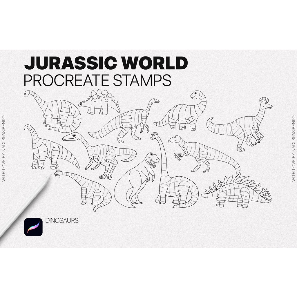 Procreate Brush - Jurassic World Procreate Stamp