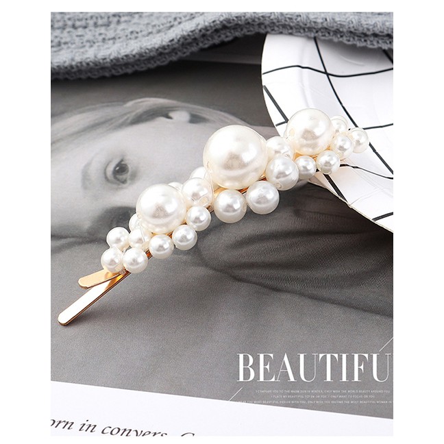 LRC Jepit Fashion Gold Alloy Pearl Hairpin Y61842